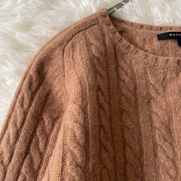 Mcfee Wool-Cashmere Blend Short Cable Knit Light Brown - Picture 2 of 7